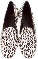 Thumbnail for your product : Saint Laurent Ponyhair Animal Print Loafers w/ Tags