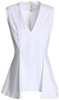 Thumbnail for your product : Marni Pleated Cotton-Poplin Peplum Top