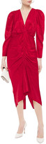 Thumbnail for your product : Ronny Kobo Astrid Ruched Satin-jacquard Midi Dress