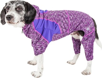 Pet Life Active 'Downward Dog' Performance Two Toned Full Body Warm Up Hoodie