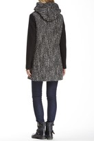 Thumbnail for your product : Andrew Marc Faux Leather Trim Wool Blend Peacoat