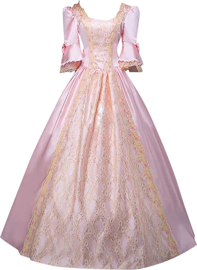 Women's Renaissance Marie Antoinette Ball Gown Medieval Queen Vitorian Dress Royal Halloween Fancy Costume