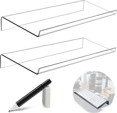 Clear Acrylic Keyboard Stand - Ergonomic Tilted Tray With Anti-Skid Base For Desks & Workstations