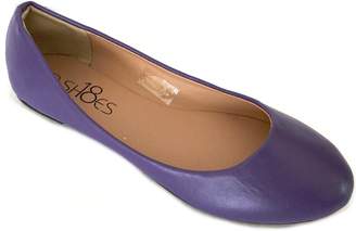 Shoes8teen Womens Ballerina Ballet Flat Shoes Solids & Leopards (8,)