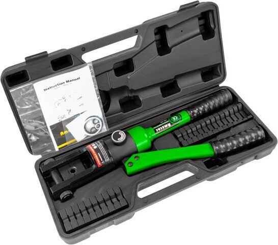 VINIUSIKI AMZCNC 16 Ton Hydraulic Wire Crimper Battery Cable Lug Terminal Crimping Tool WIth Standard US cable Dies,Crimps 6 AWG to 600 MCM, Cable Crimping...