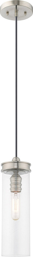 Livex Lighting Livex Art Glass 1 Lt Brushed Nickel Mini Pendant