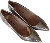 Thumbnail for your product : Miu Miu Silver Leather Heels
