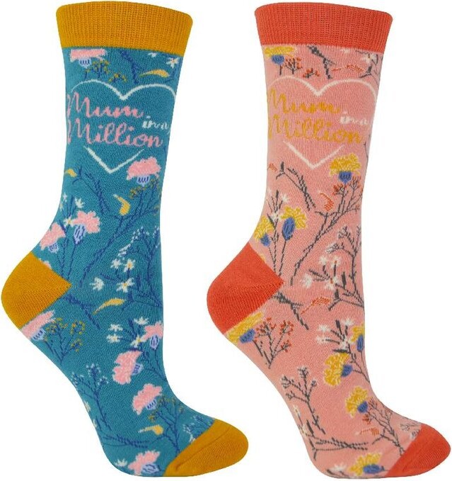 Miss Sparrow Ladies Mum Socks, Floral Patterned Bamboo Socks, 2 Pairs -  ShopStyle