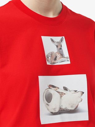 Burberry Deer Print Cotton T-shirt