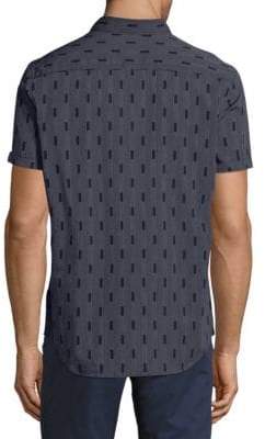Calvin Klein Short-Sleeve Square Jacquard Shirt