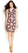 Thumbnail for your product : Ellen Tracy Printed Cowl-Neck Dress