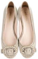Thumbnail for your product : Prada Embellished Ballet Flats
