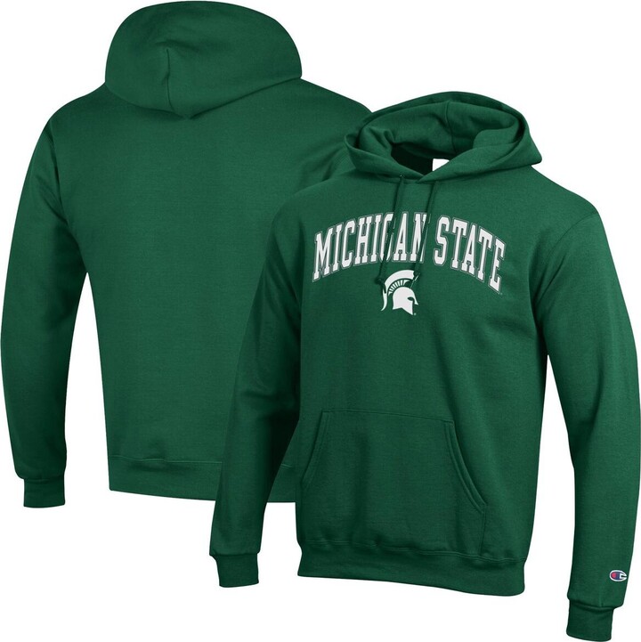 Champion Men's Green Michigan State Spartans Arch Over Logo Pullover Hoodie