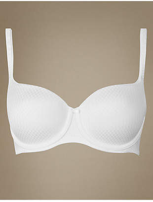 M&S Collection Textured Padded Balcony T-Shirt Bra A-E