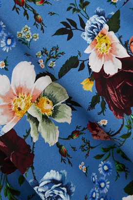 Erdem Darlina Fluted Floral-print Jersey Mini Dress