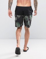Thumbnail for your product : ASOS Swim Shorts With Leaf Print Panel In Mid Length