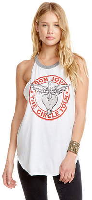 Chaser Bon Jovi Circle Tour Blocked Jersey Shirttail Tank