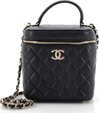 Chanel Chocolate Bar Resin Handle Tote Quilted Lambskin Small - ShopStyle