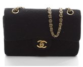 Thumbnail for your product : Chanel Pre-Owned Black Jersey Medium Double Flap Bag