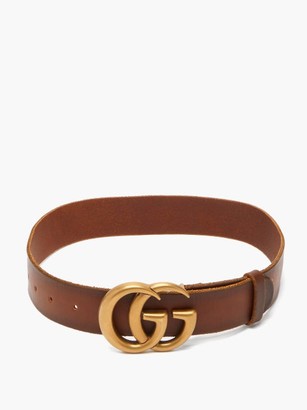 Gucci GG-logo Leather Belt - Tan