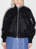 Thumbnail for your product : Sacai Ma-1 ruched-sleeve bomber jacket