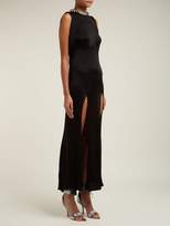 Thumbnail for your product : ATTICO Sequinned Slit Front Satin Dress - Womens - Black