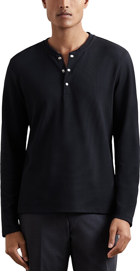 Reiss Carmello Long Sleeved Texture Grandad Henley