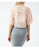 Thumbnail for your product : New Look Shell Pink Floral Burnout Kimono Sleeve Top