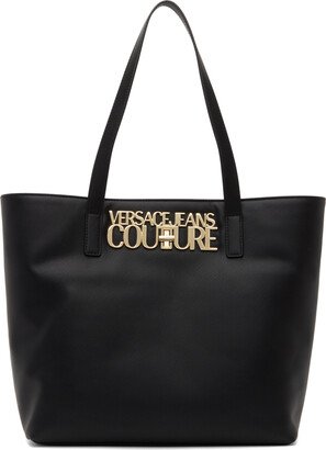 Versace Jeans Couture Black Logo Lock Tote