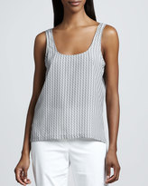Thumbnail for your product : White + Warren Deco Side-Slit Tank