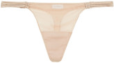 Thumbnail for your product : La Perla Tulle Nervures Satin-trimmed Stretch-tulle Low-rise Thong