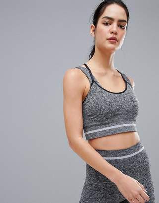 South Beach Double Layer Seamless Bra Top In Grey
