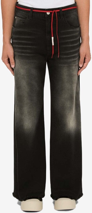 Marni Wide-Leg Drawstring Washed Jeans