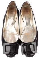 Thumbnail for your product : Roger Vivier Patent Leather Round-Toe Flats