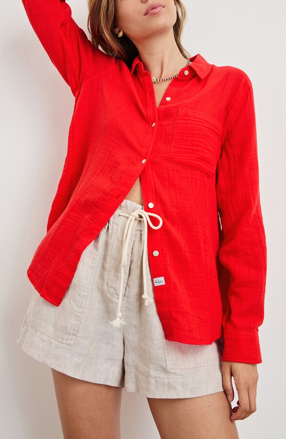 Rails Ellis Organic Cotton Gauze Button-Up Shirt
