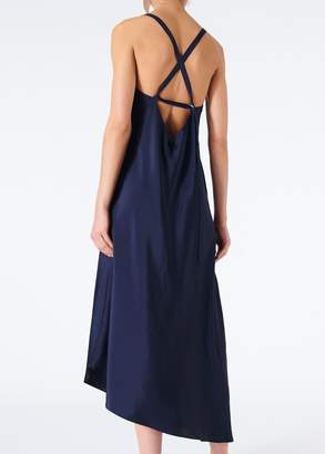Tibi Mendini Twill Strappy Asymmetrical Dress