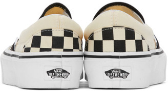 Vans Black and White OG Classic Slip-On Platform Sneakers