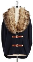 Thumbnail for your product : MICHAEL Michael Kors Faux Fur Accented Poncho