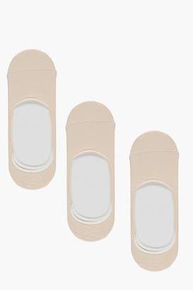 boohoo 3 Pack Invisible Nude Socks With Grips