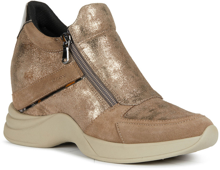 geox white wedge trainers