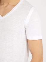 Thumbnail for your product : 120% Lino V Neck Linen Jersey T Shirt - Mens - White
