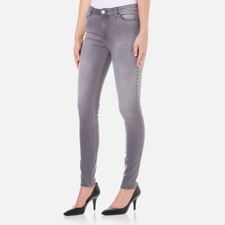 Karl Lagerfeld Paris Women's Studded Slim Fit Denim Jeans