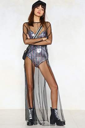 Nasty Gal Sequin the After Party Mesh Dress