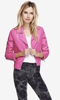 Thumbnail for your product : Express (Minus The) Leather Boxy Crop Moto Jacket