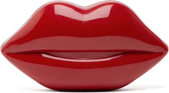 Lulu Guinness Lulu Red Lips Medium Clutch Bag