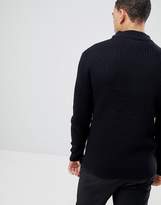 Thumbnail for your product : Soul Star Waffle Knit Turtle Neck Jumper-Navy