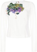 Thumbnail for your product : yuhan wang Floral Embroidered Sheer Blouse