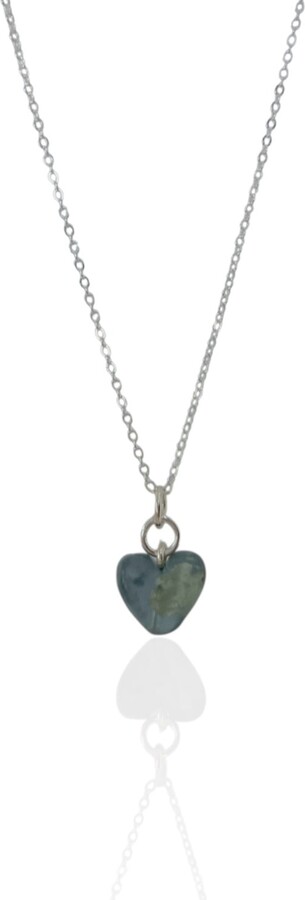 Bio-Trimmings Blue Sapphire Heart Silver Necklace