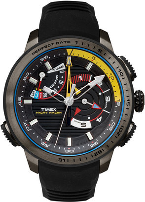 Timex Men's Chronograph Yacht Racer Black Silicone Strap Watch 47mm TW2P44300