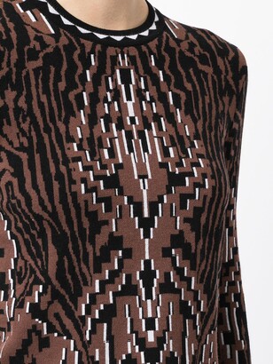 Hayley Menzies Aztec Tiger-Jacquard fitted jumper